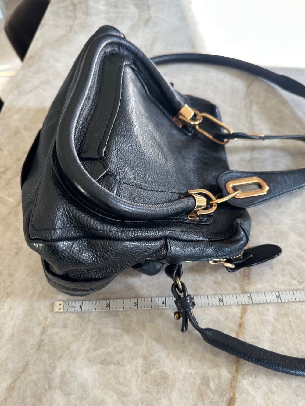 Chloe Small Paraty Black Leather Satchel - Picture 10 of 13
